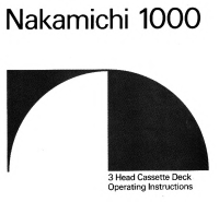 Nakamichi 1000-Owners-Manual